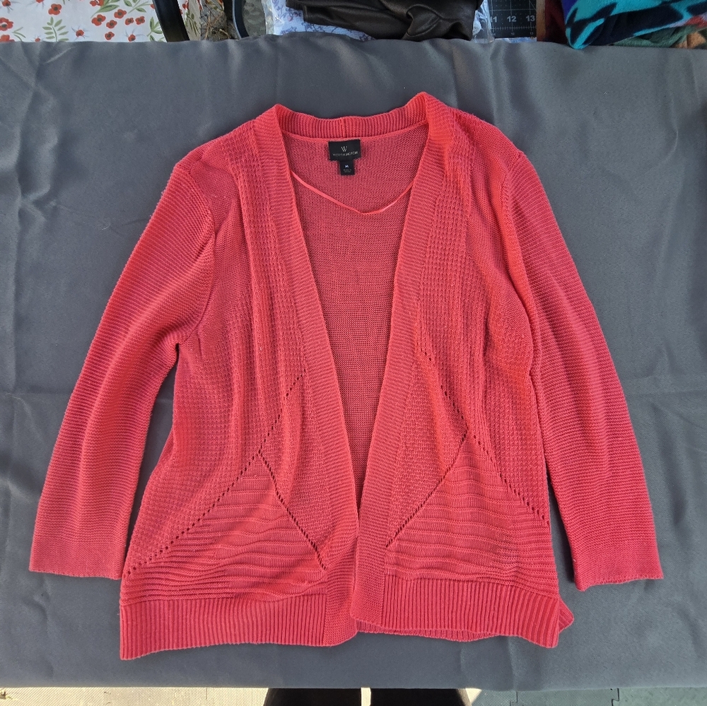 Worthington Women's Vibrant Pink Cardigan A-39